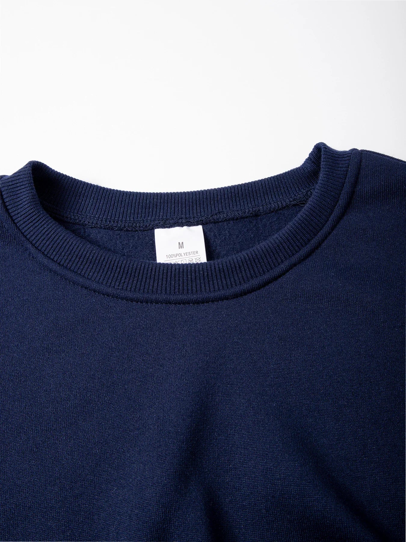 Men's Crew Neck Hoodies Autumn Winter Fleece Warm Casual Loose Pullover Solid Color Round Neck Sport Long Sleeved Sweatshirt
