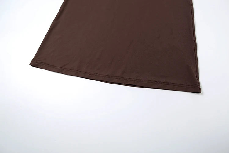 Weird Puss Simple Hollow 2 Piece Set Women Summer Halter Swing Collar Backless Crop Tops+Long Skirts Vacation Matching Outfits