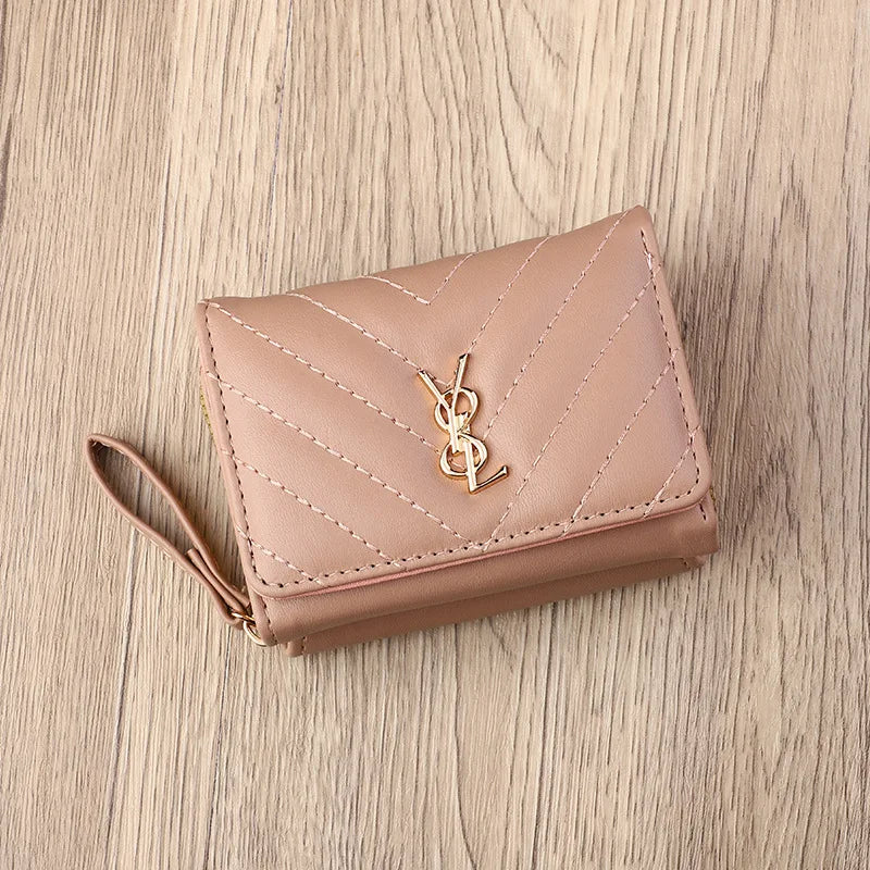 2025 new women's wallet short, fashionable and simple PU change bag card bag multi slot small wallet wallet wallet