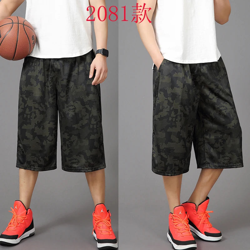 New Arrival Fashion Men Stretch Loose Running Shorts Summer Casual Elastic Waist Knee Length Print Plus Size XL 2XL 3XL 4XL