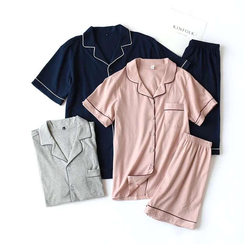 Cotton Shorts Pajamas Set for Women Sleepwear Short-sleeved Spring and Summer Home Suit Pyjamas Women Homewear Clothes
