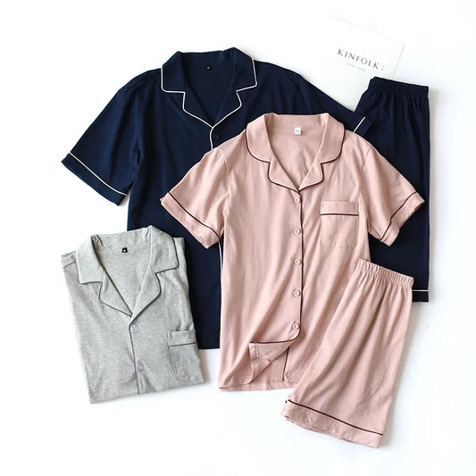 Cotton Shorts Pajamas Set for Women Sleepwear Short-sleeved Spring and Summer Home Suit Pyjamas Women Homewear Clothes