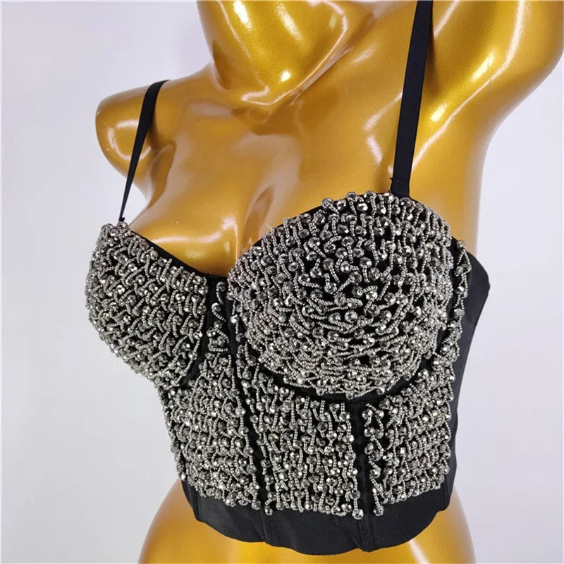 Bling Rhinestone Corset, Luxury Woman Clothes