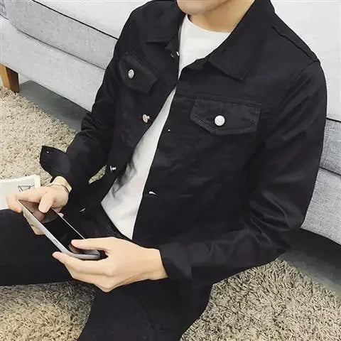 Button Short Casual Slim Cowboy Coat for Men Korean Popular Clothes Denim Jackets Man Loose New In Designer Branded Rock Lxury