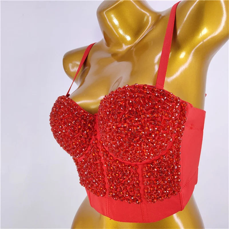 Bling Rhinestone Corset, Luxury Woman Clothes