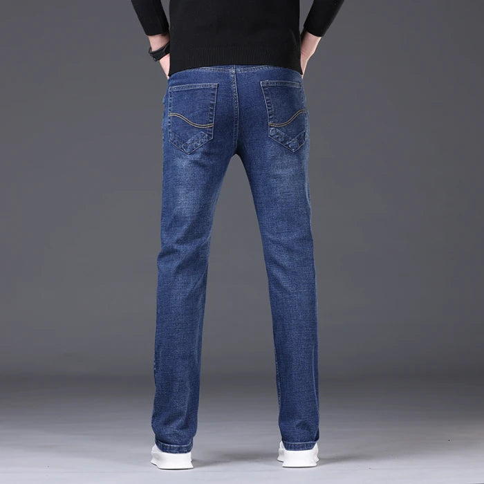 2024 Spring/Summer Men's Comfortable and Versatile Breathable Slim fit denim pants in three colors: straight leg thin pants