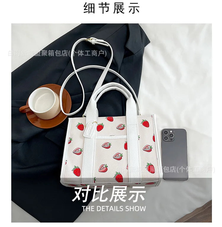 2025 New! Large Capacity Tote Bag - Simple Stylish, Cute Korean Style, Trendy Printed