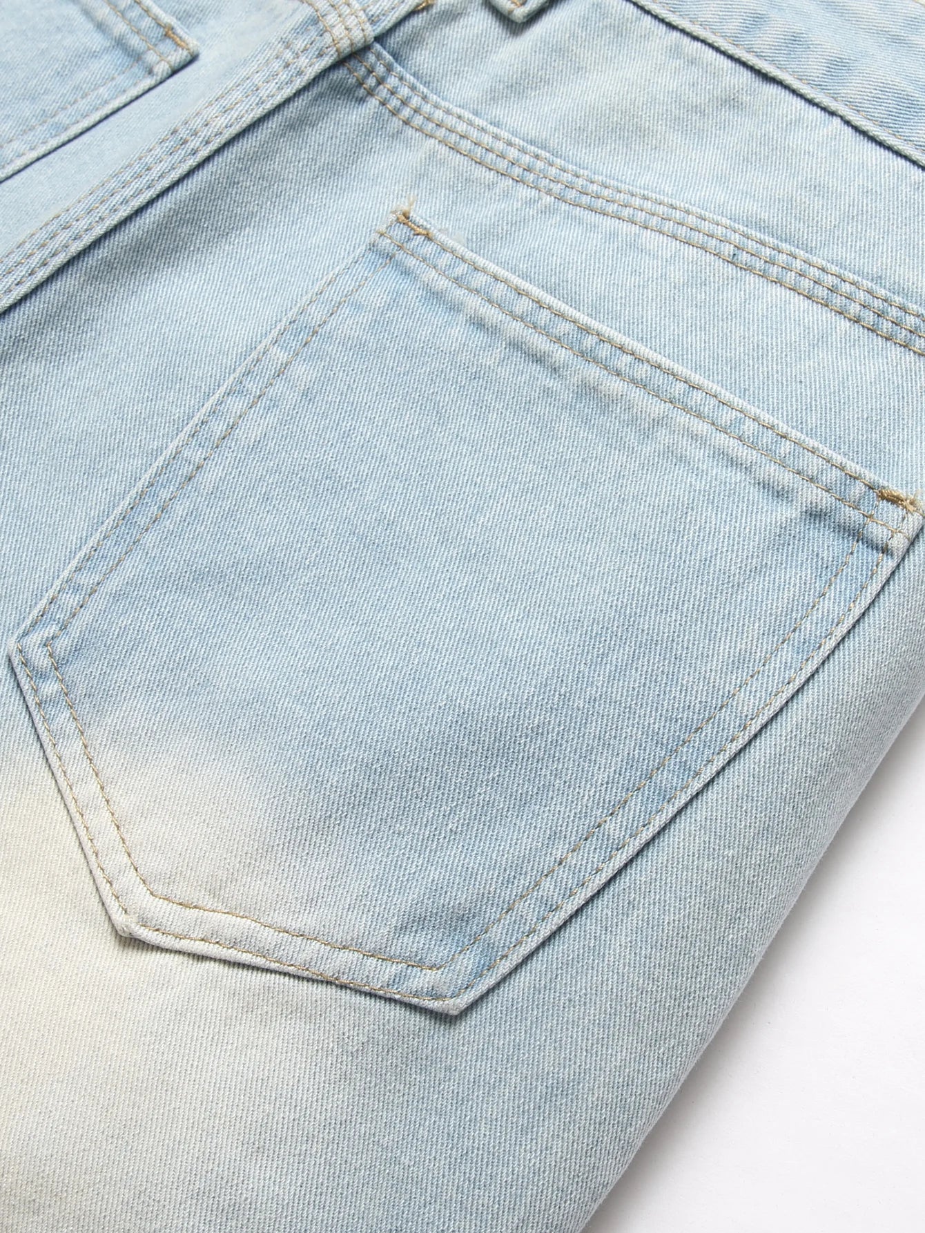 Vintage Light Blue Jeans Straight Loose Fit Distressed Cat Whisker Denim Pants Casual Streetwear High Quality Stretch 28-4, men's jeans