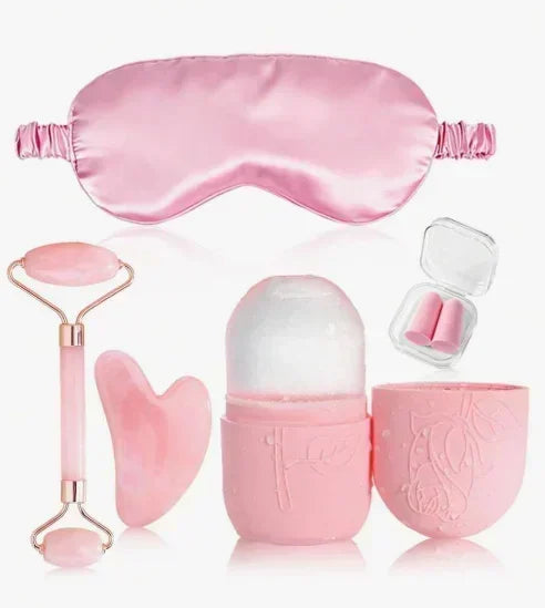 3/5/8/14pcs/Set Facial Beauty Massage & Cleansing Tool Kit, Includes Gua Sha, Massage Roller, Ice Globes, Face Brushes, Head