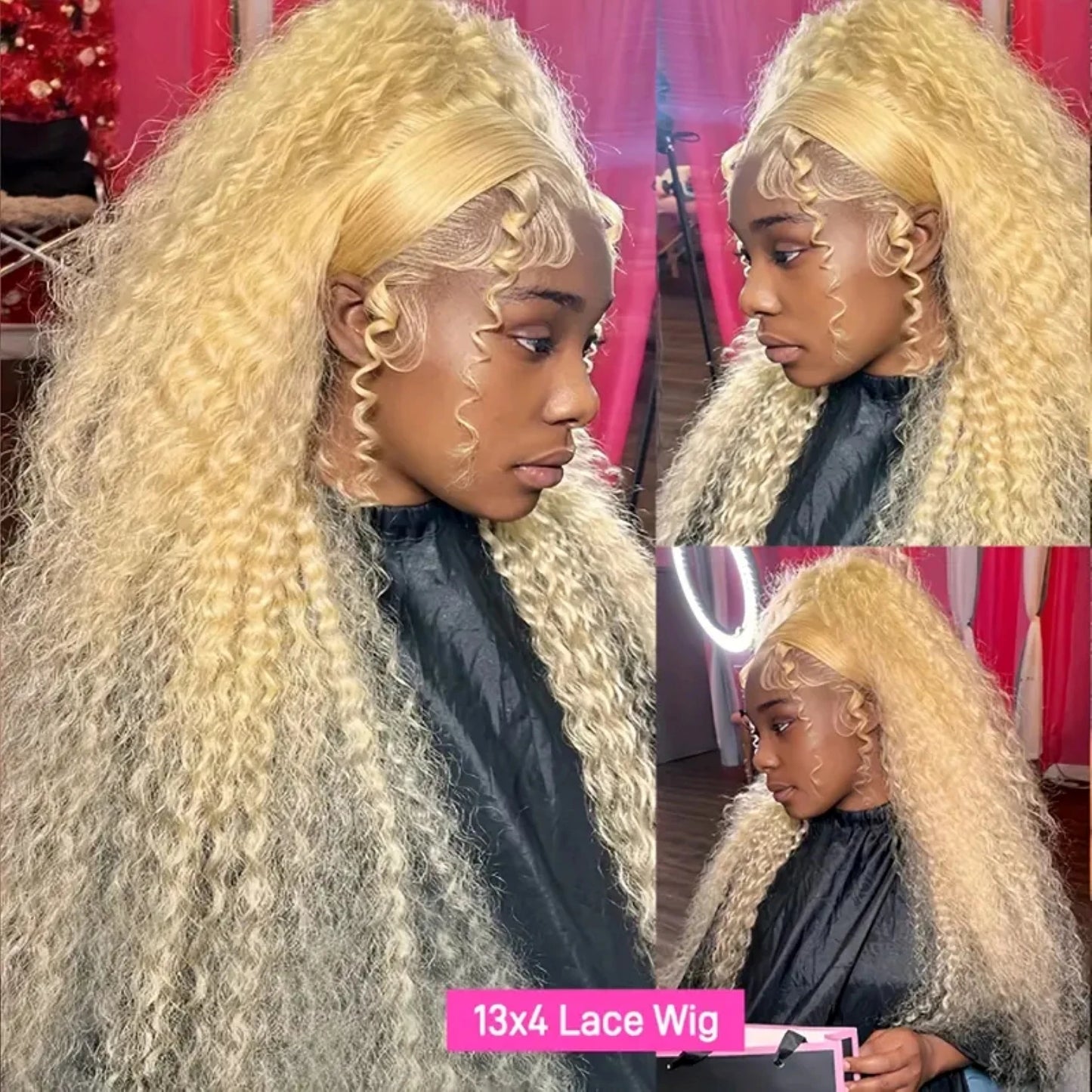 Lace Front Human Hair Wigs30 38 Inches Deep Wave Wigs 613 Honey Blonde Color 13x4 13x6 Lace Frontal Curly Wave Wigs For Woman