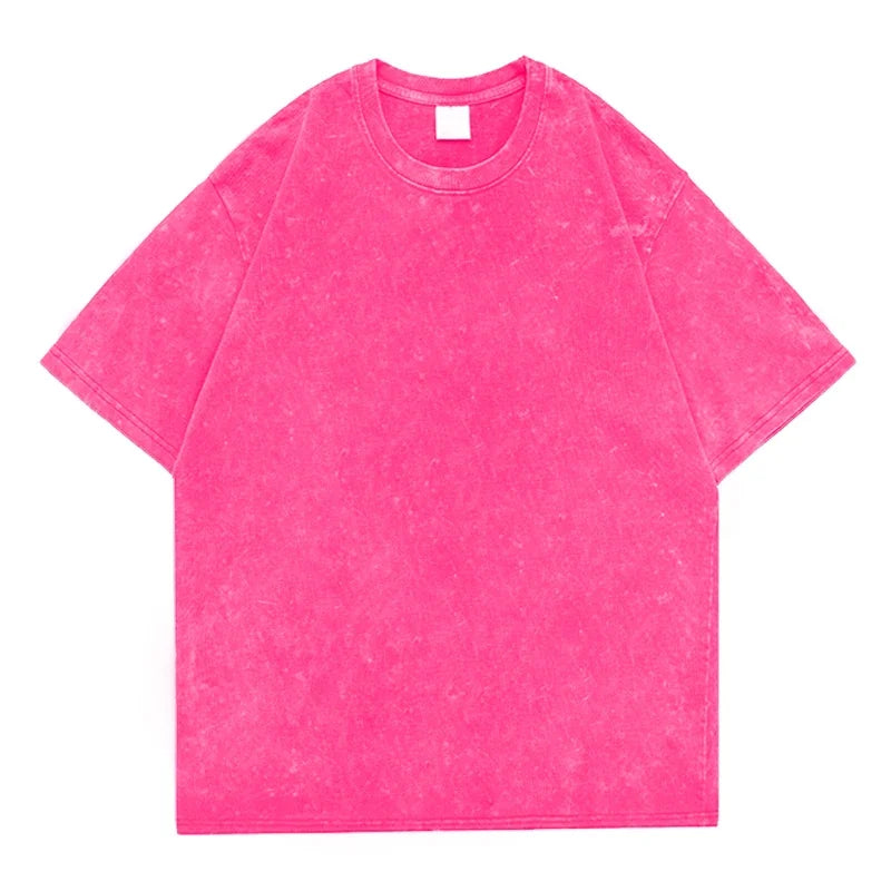 Hip Hop t shirt Men fashion Cotton Harajuku Multicolors Oversized Washed T-shirt women Unisex Summer Retro Short Sleeve Tee top