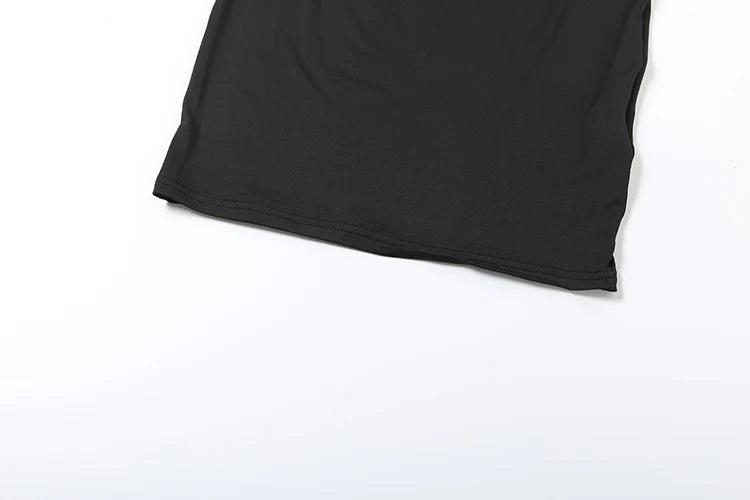 Weird Puss Metal Hollow Dress Women Sexy Y2K Ruched Swing Collar Skinny Midnight Coquette Party Summer Trend Streetwear Bodycon