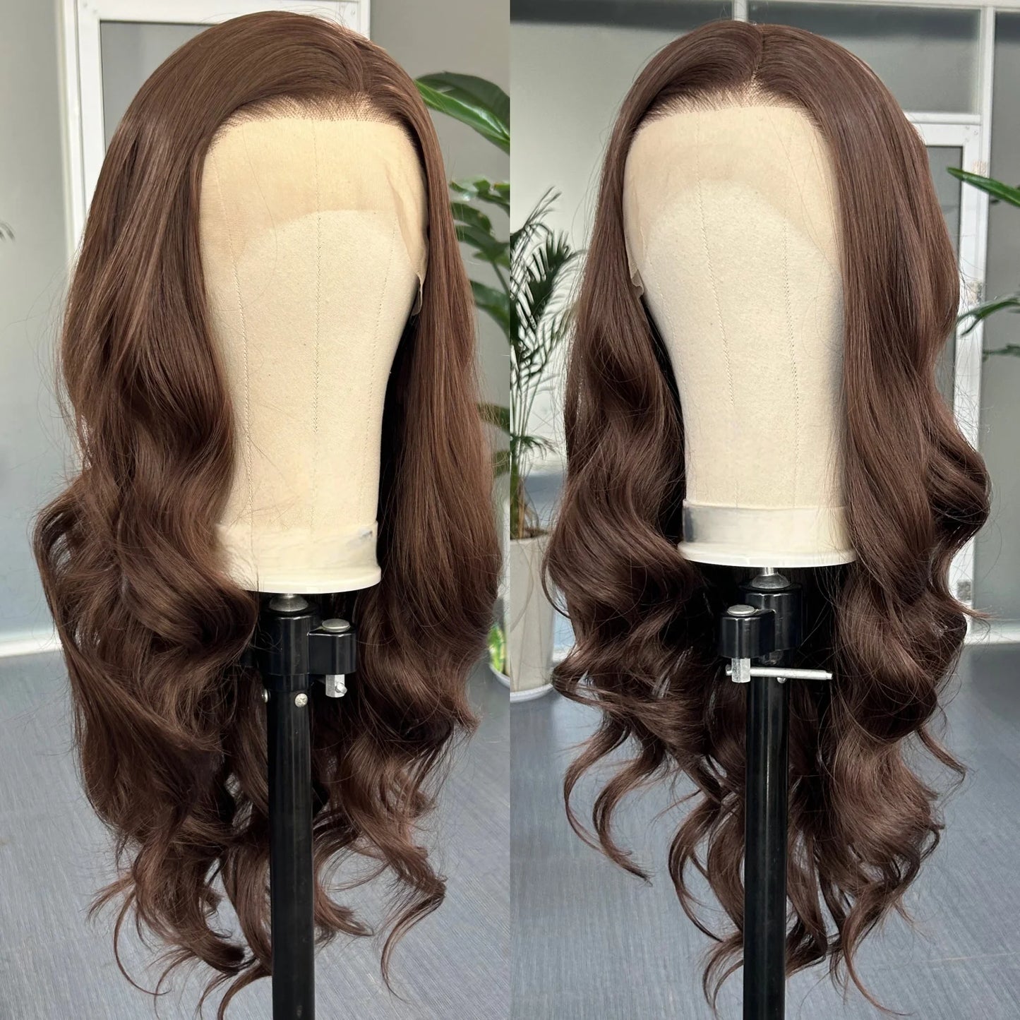 Platinum Blonde Long Wavy Synthetic Wig Free Part Loose Wave Natural Curly 13X4 Lace Front Wigs for Women Daily Party Cosplay