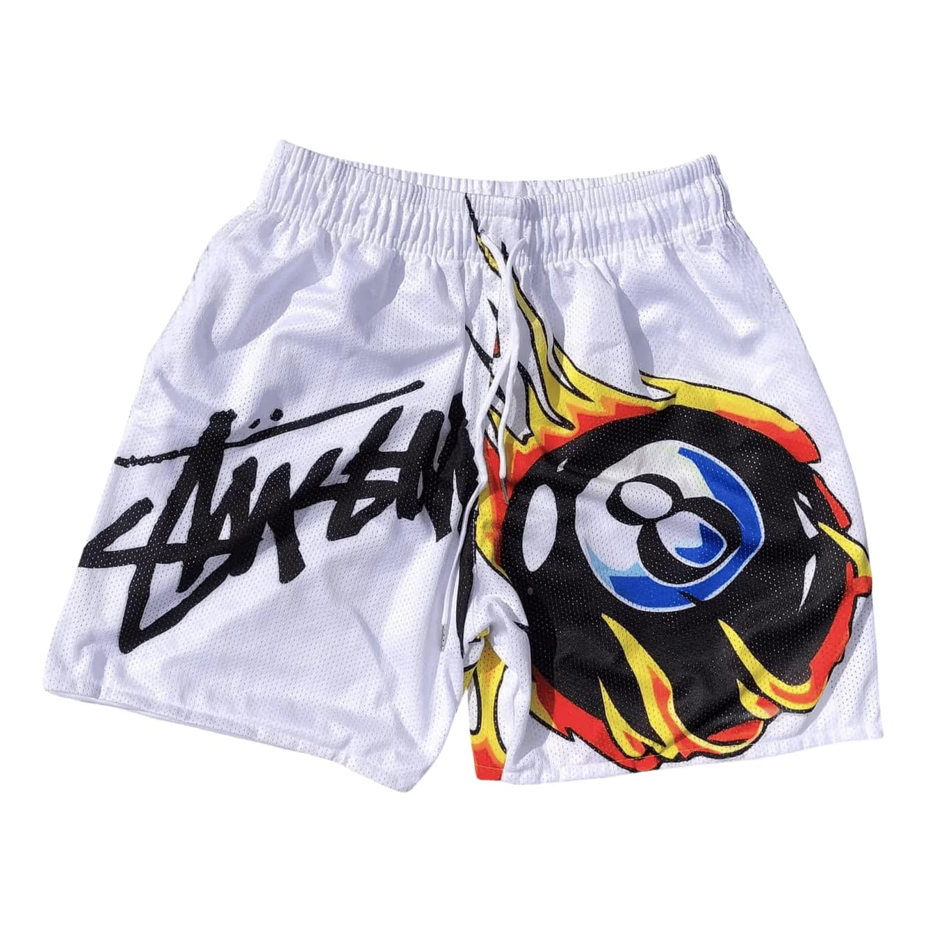 Summer New Collection 2025 Men's Quick-drying Shorts with Black 8 Pattern, Personalized Y2K Breathable Casual Comfort Shorts