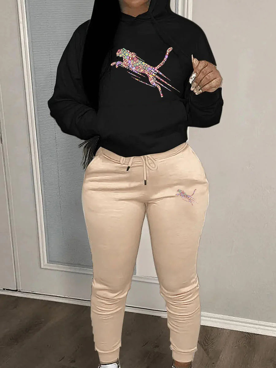 2025 New Ladies hoodies Track Suit Sportswear Sweatsuit Print Designer Sweatshirts sweatpants Hoodies Outfit Women pant Sets