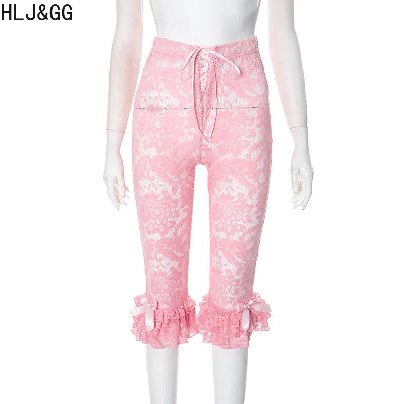 HLJ&GG Fashion Trend Leopard Print Shorts Two Piece Sets Women Fur Halter Lace Up Crop Top And Shorts Outfit Y2K 2pcs Streetwear