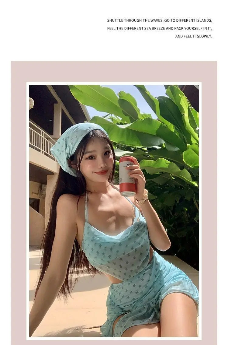 Women's Mint Mambo Bikini Set Luxury Two-Piece Swim wear with Push-Up, Slimming Hot Spring Resort Swimwear