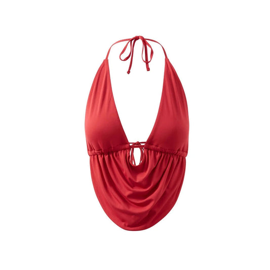 Trendy 2025 Spring New Women's Design Belted Backless Vest Strapless Hot Girl Neck Hanging Backless Fashionable All-Match Vest