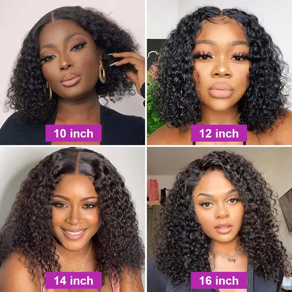Wear Go 13x4 13x6 Water Wave Bob Lace Wig For Women Curly 7x5 Glueless Human Hair Wig Ready To Go Human Hair Wigs Pre Cut 250%