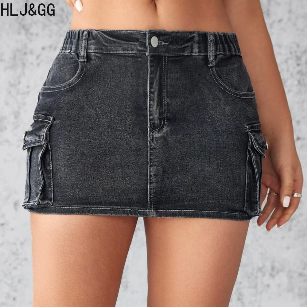 HLJ&GG Y2K Fashion Letter Print Two Piece Sets Women Round Neck Short Sleeve Slim Crop Top + Pleated Mini Skirts Outfits 2025