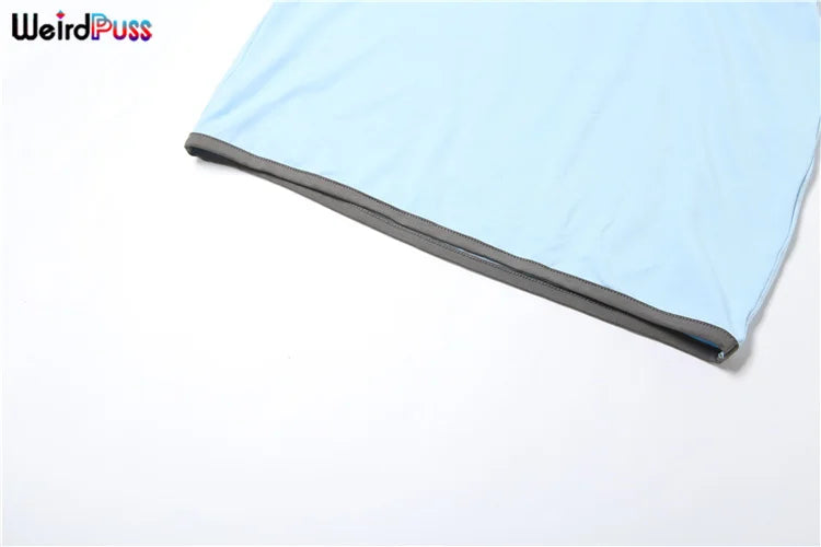 Weird Puss Letter Print 3Piece Set Women Sexy Summer Beach Vacation Bra+Bandage Briefs+Skirts Hipster Midnight Matching Clubwear