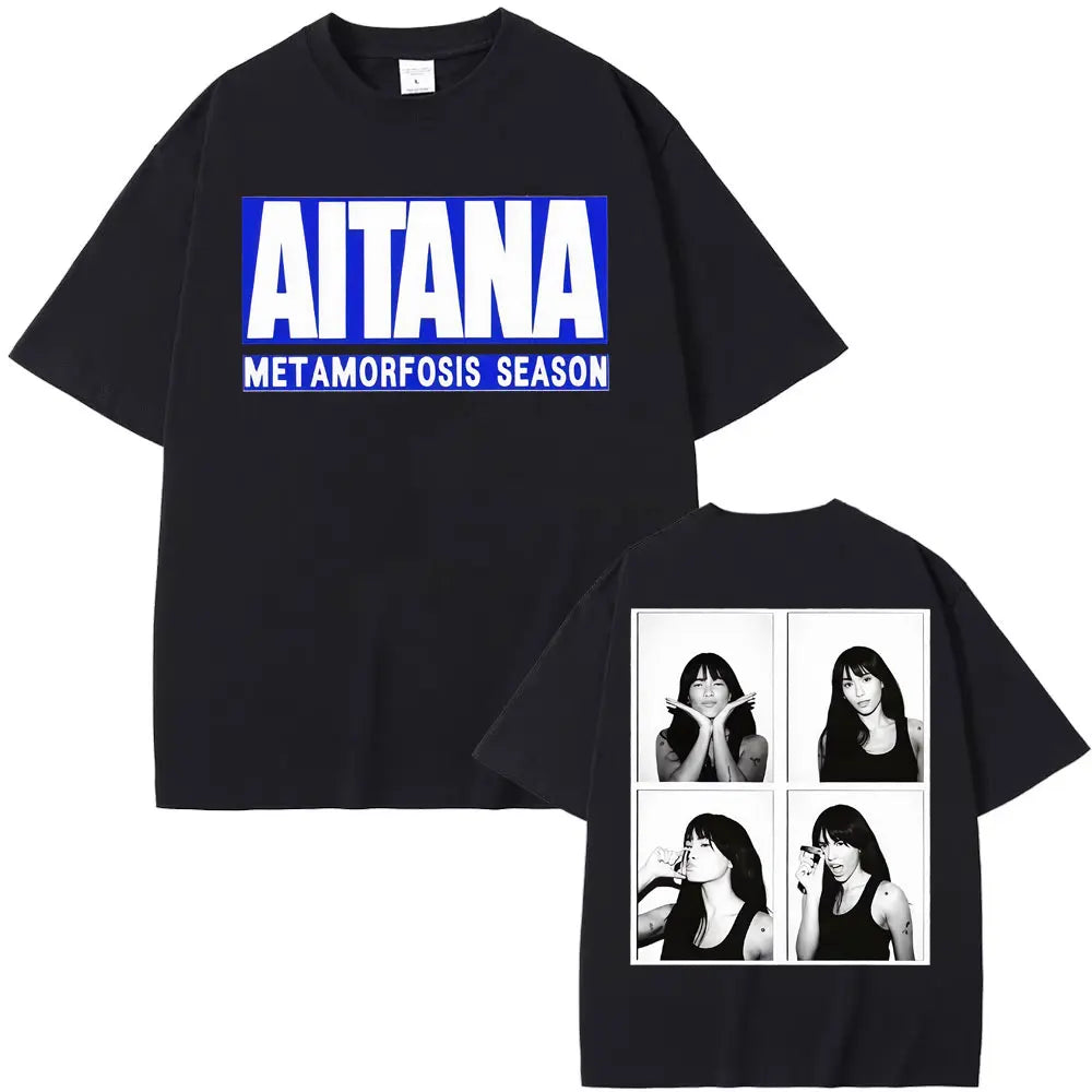 Singer Aitana Cuarto Azul Tour Graphic T Shirts Men Women Fashion Aesthetic Short Sleeve T-shirt Cotton Casual Oversized T Shirt