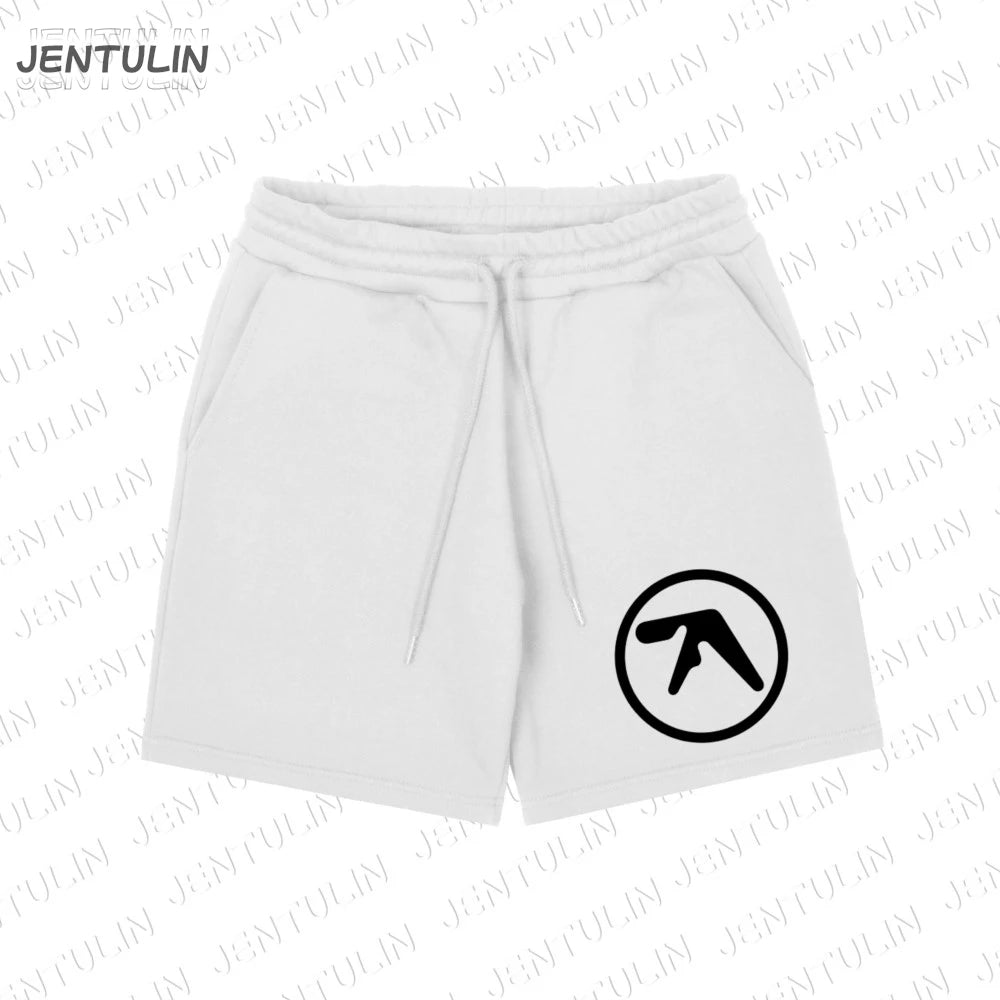 Punk Aphex Twin Print Shorts Oversize Hip Hop Men Streetwear Harajuku Clothes Goth Rock Kpop Drawstring Shorts Y2k Korean Unisex