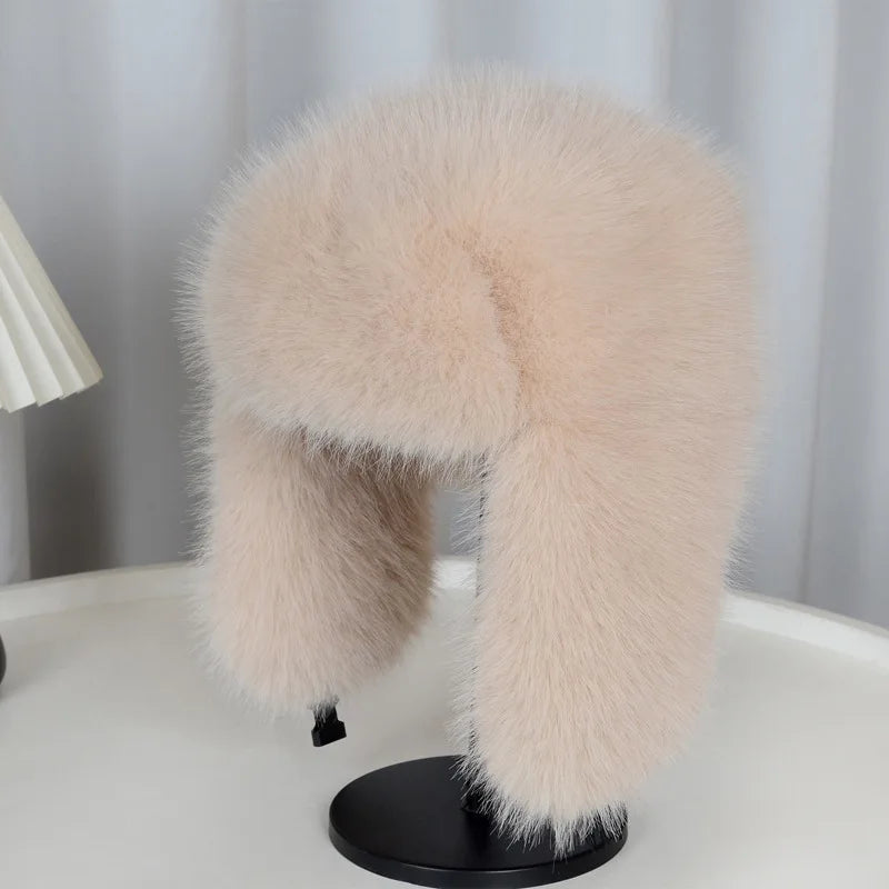 Lei Feng hat winter imitation fox fur thick warm baotou hat outdoor cold-proof ear protection pilot hat cycling hat
