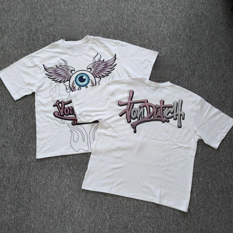 New Men Casual Round Neck Short Sleeve Pure Cotton T-Shirt Summer Vacation Top Funny Graphic Tees Y2K Street Wear