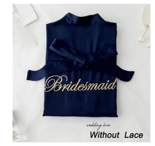 Summer Lace Sleepwear Bride&Bridemaid Wedding Robe Gown Solid Embroidery Kimono Bathrobe Women Casual Home Night Dress M L Xl