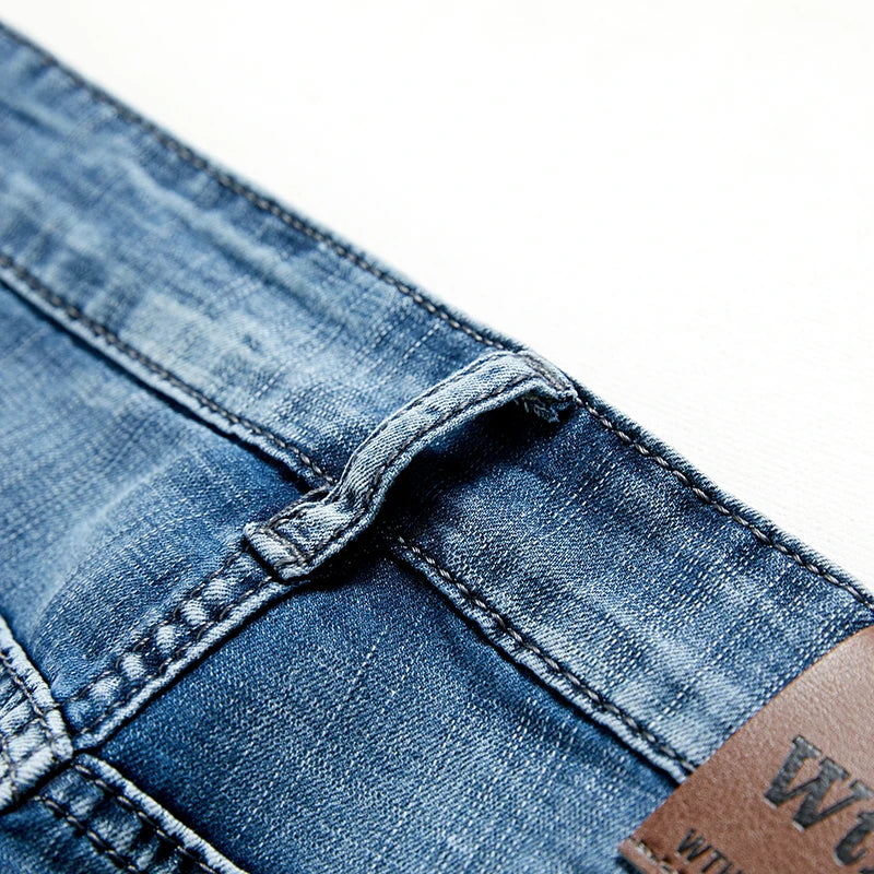 2024 Summer New Men's Denim Shorts Classic Black Blue Thin Section Fashion Slim Business Casual Jeans Shorts Male Brand