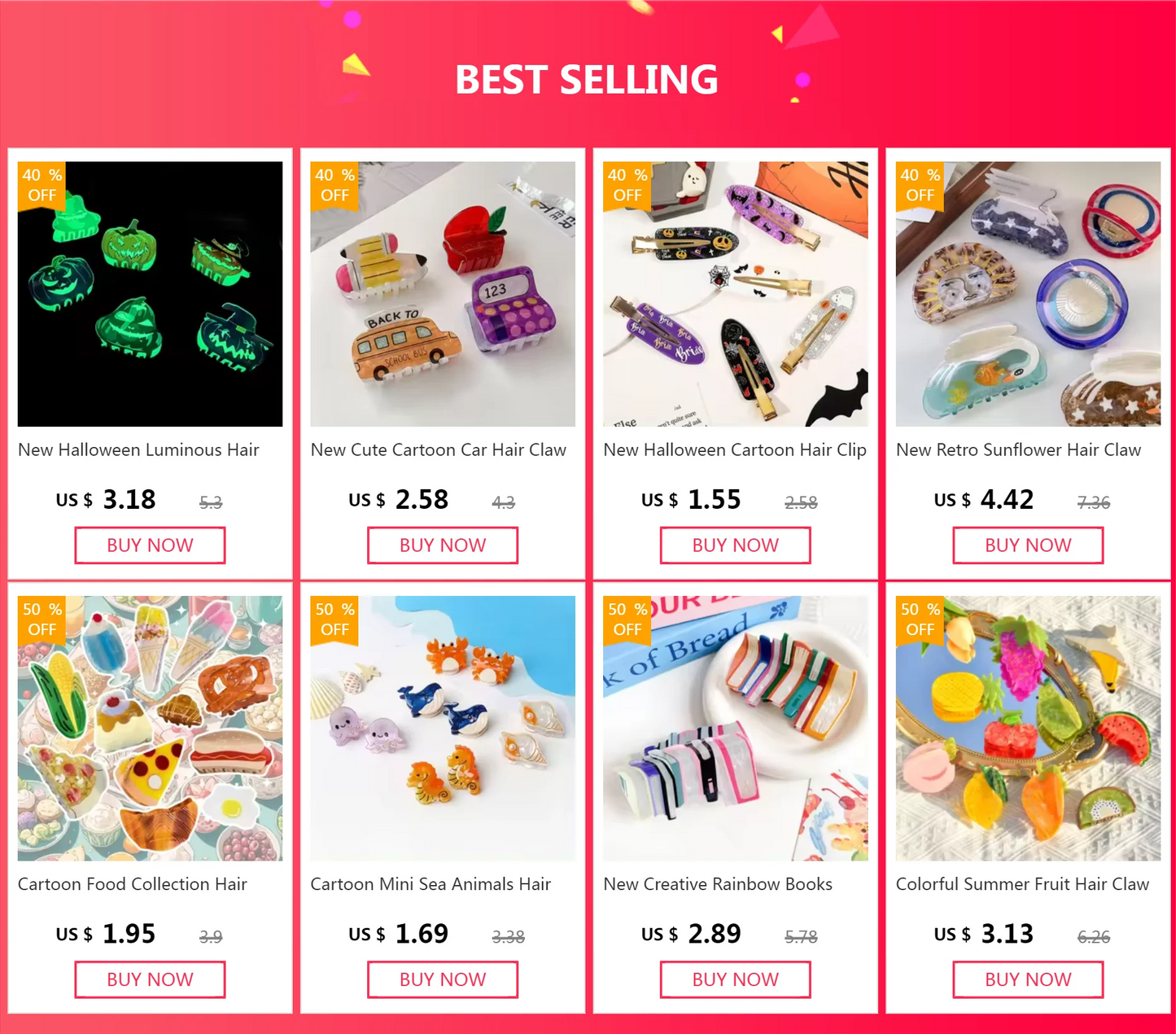 Colorful Fairy Butterfly Hair Claw Acetate Sweet Princess Butterfly Crab Hair Clips for Women Girls Hairpin Hair Accessories