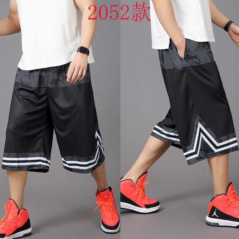 New Arrival Fashion Men Stretch Loose Running Shorts Summer Casual Elastic Waist Knee Length Print Plus Size XL 2XL 3XL 4XL