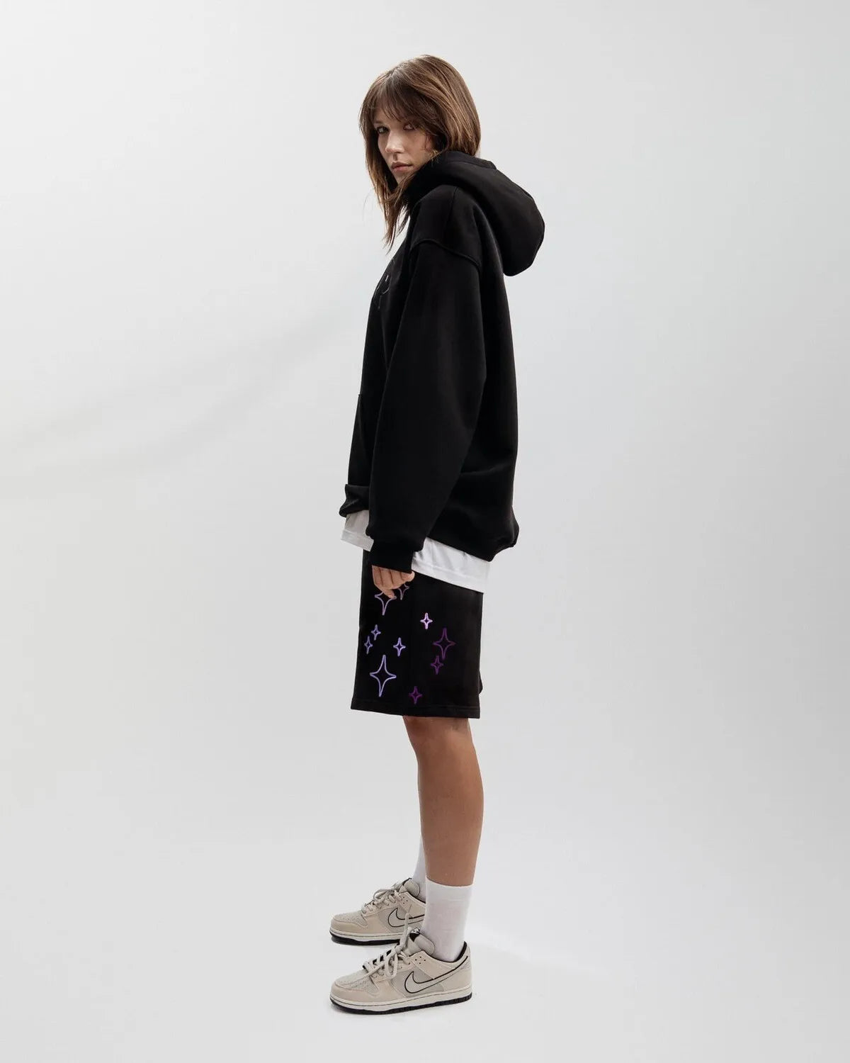 Streetwear Korean Men's Shorts Pants Constellation Graphic Star Print Oversized Jorts Baggy Harajuku Y2k Unisex Clothing Goth BF
