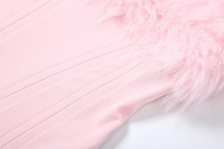 Weird Puss Christmas Furry Strapless Tops Women Patchwork Sexy Long Gloves Matching Birthday Luxury Classic Midnight Clubwear