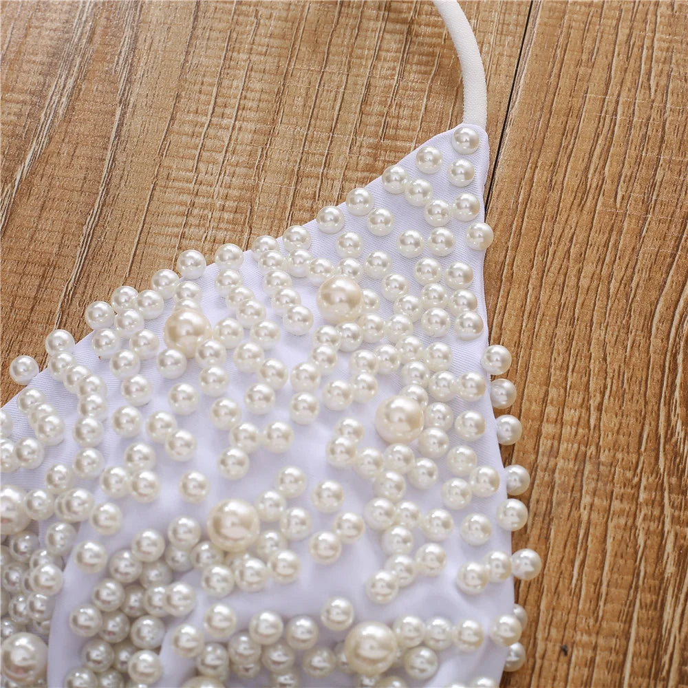 Pearl Bikini String Thong Swimsuit Kawaii Y2K Swimwear Trend Women Two Piece Bathing Suit Beachwear Bikinis Set Vacation Outfits