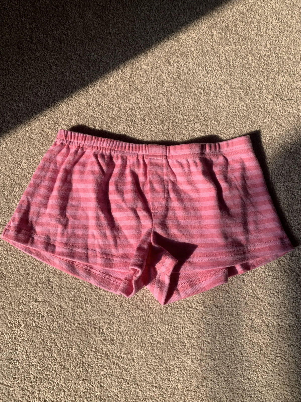 Pink Striped Long Sleeve T-shirt Shorts Set Woman Buttons Slim Tees+Elastic Straight Short Pant Cotton Home Pajama 2 Piece Sets