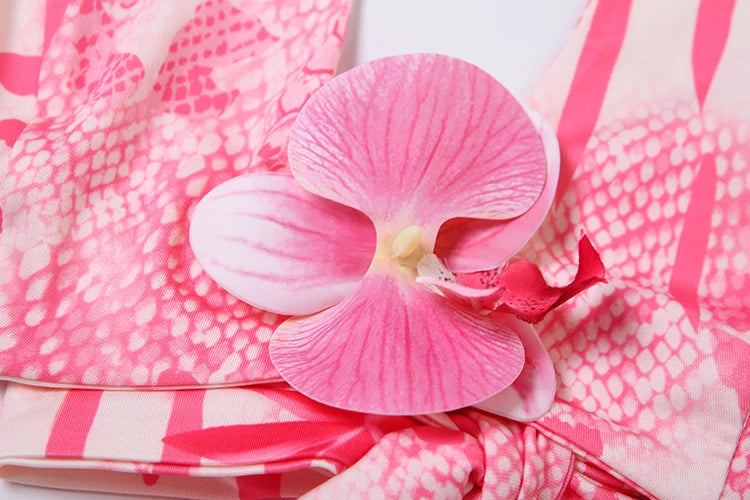 Weird Puss Fashion Patchwork 2 Piece Set Women Pearls Necklace Halter Applique Crop Tops+Skinny Skirts Vacation Beach Style Suit