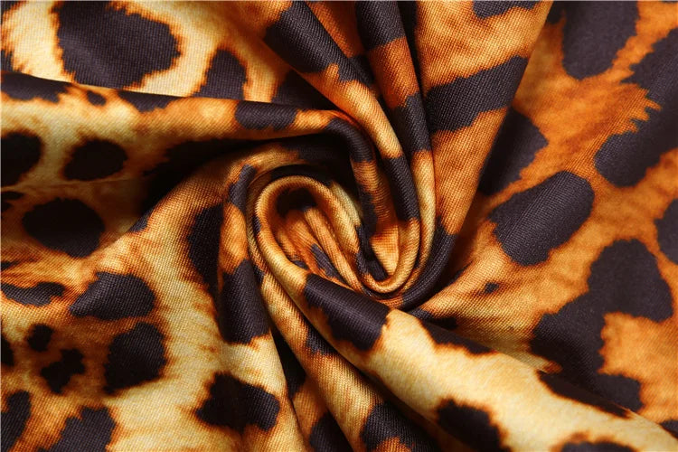 Weird Puss Backless Romper Women Halter Bandage Leopard Print Fit Tight Stretch Summer Sexy Hipster Activity Workout Playsuits