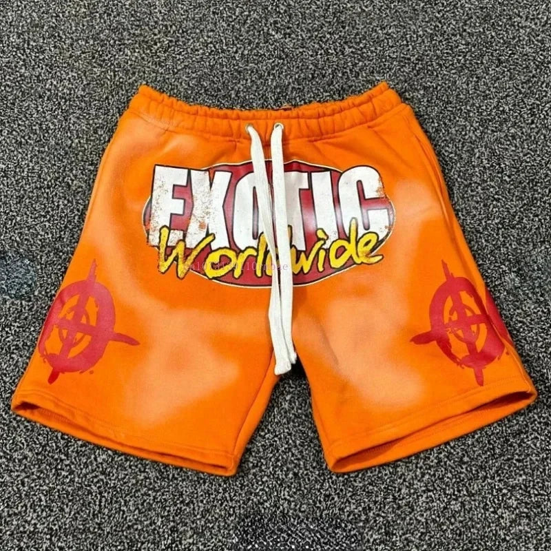 Outdoor Sports Shorts Men Women Ins New Personality Pattern Printing Tide Five Pants Fall Loose Thickened Couple Casual Shorts