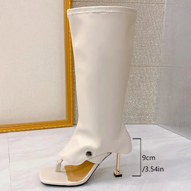 Summer New Womens Shoes Fashion Open Toe Summer Boots for Woman Exquisite High Heeled Flip Flops Designer Shoes Zapatos De Mujer