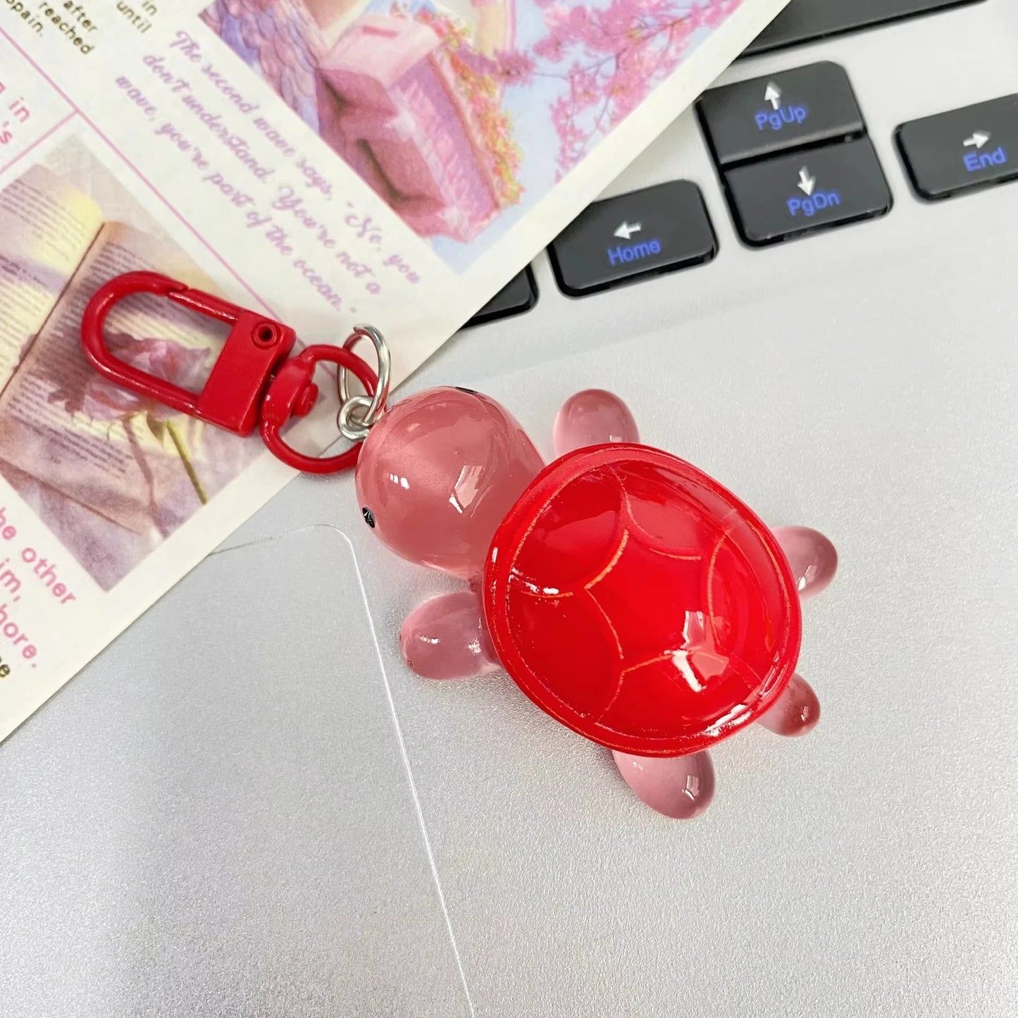 20PC Glow in The Dark Turtle Keychain for Women Bag Pendant Cute Luminous Tortoise Key Chains Animal Keyring Girl Friend DIYGift