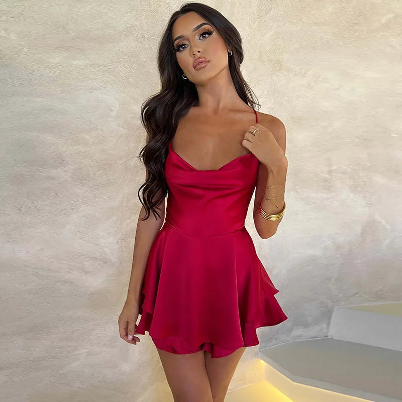 Backless Slip Dress & Pants Set — Women's Summer