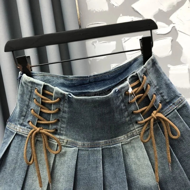 Childrens Clothing 2025 Spring/summer New Denim Short Skirt Korean Versatile A-line Fashion Skirt