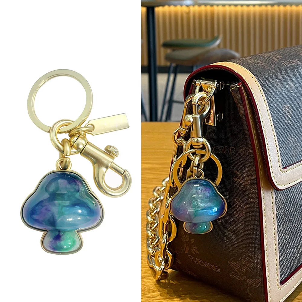 Mushroom-shaped Decorative Pendant Accessories for Coach Handbag Heart Shape Keychain Bags Attachment Parts Women's Gift