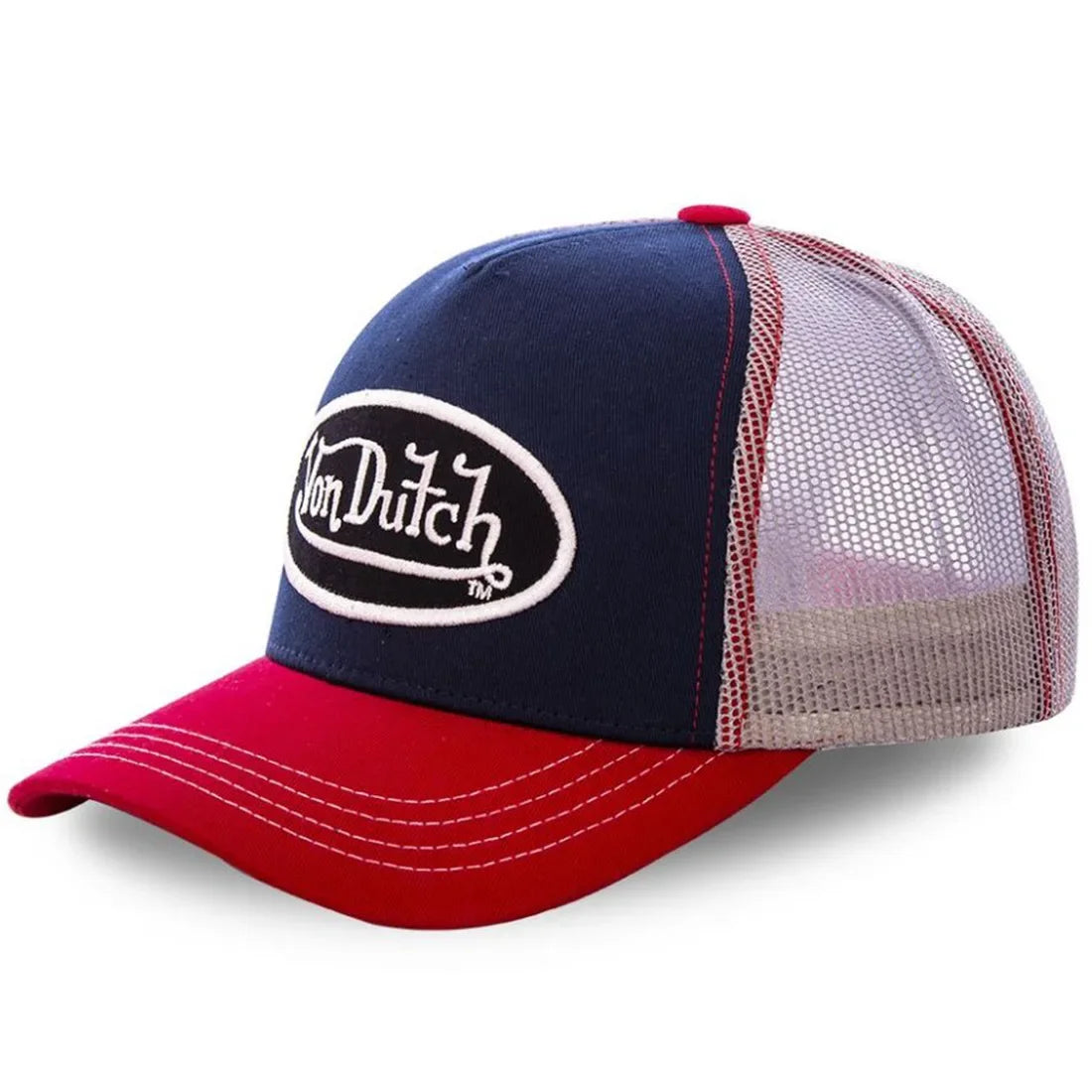 2026 New Casual Fashion VON Baseball Cap Breathable Shade Alphabet Embroidery Sunblock Mesh Embroidered DUTCH Trucker Hat