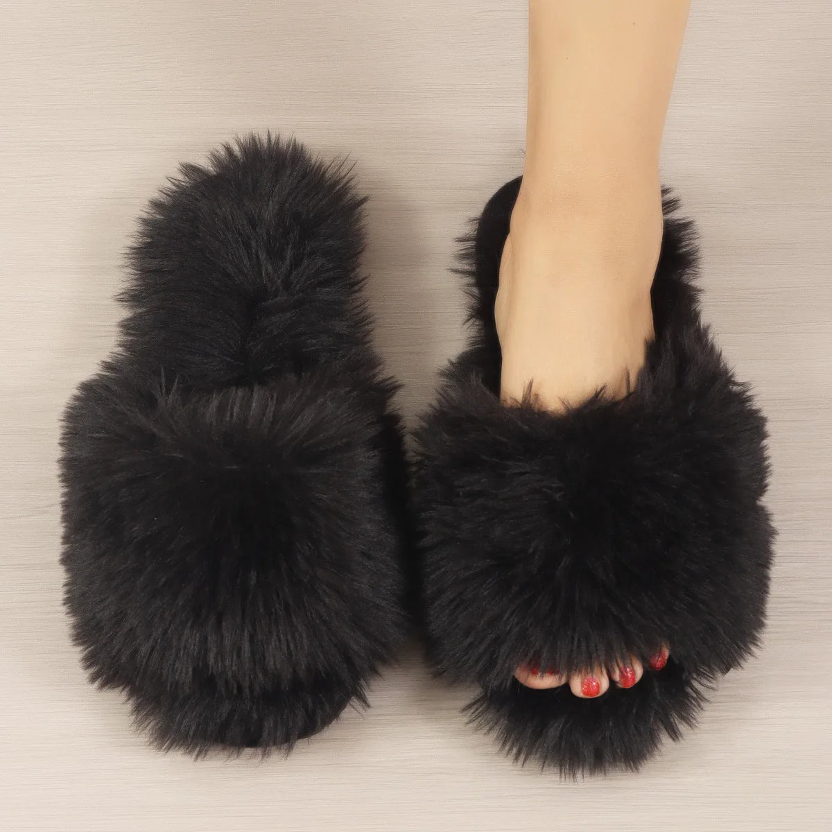 Women's Indoor Slippers 2024 Autumn and Winter New Plush Home Lazy Slippers Anti-Slip Durable Fashion Warm Sandals Slippers
