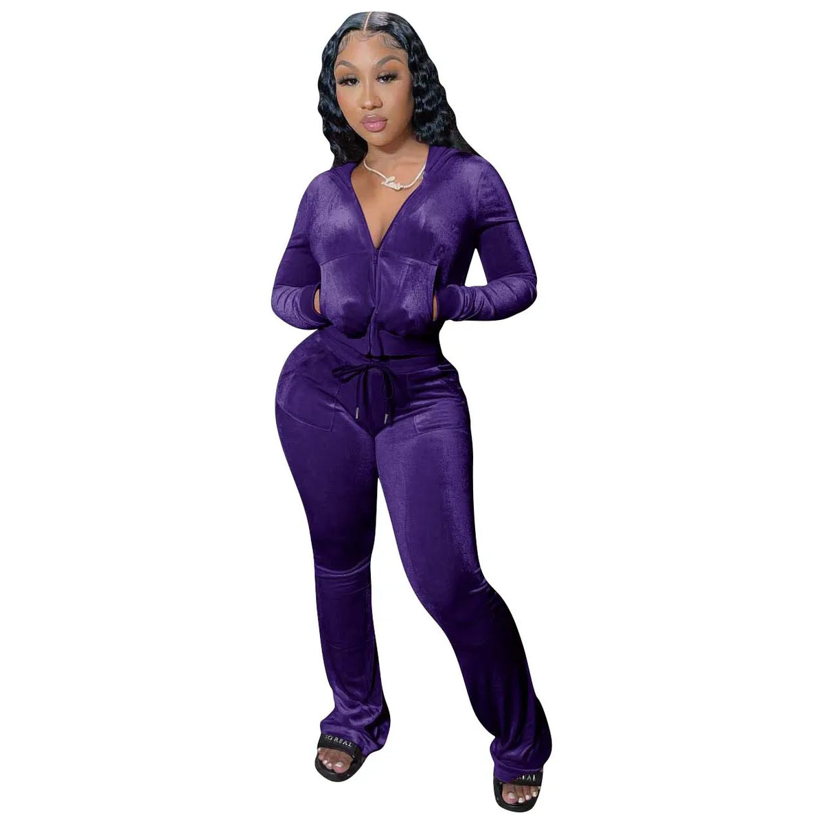 Fashion Sexy Slim 2 Piece Set For Women Casual Solid Hooded Zip Tops+High Waist Pants Sets Outfits Lady Sports Women's Clothing