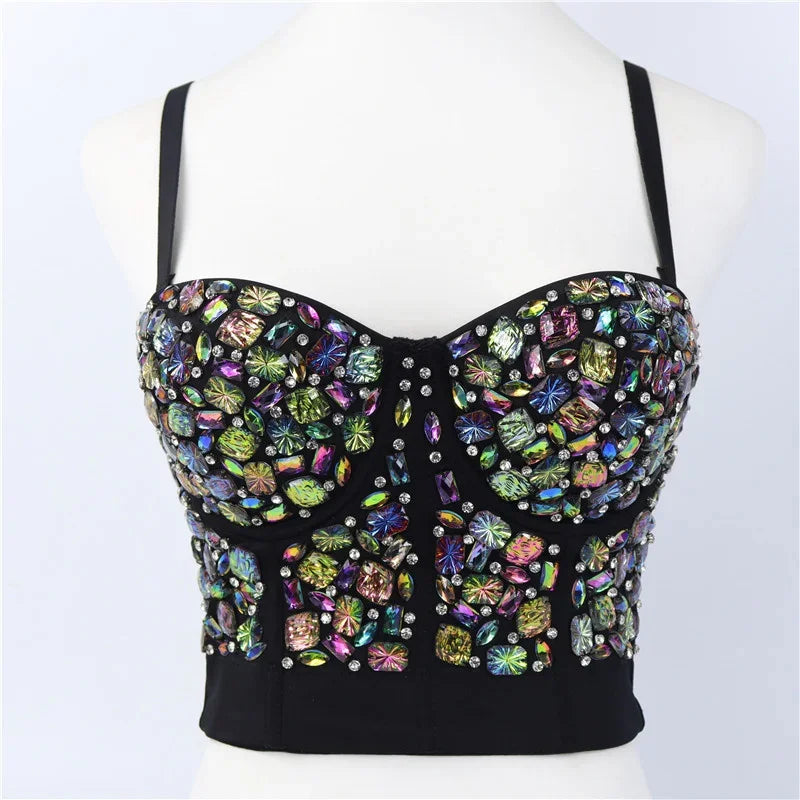 Bling Rhinestone Corset, Luxury Woman Clothes