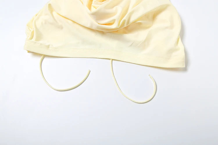 Weird Puss Elegant Women 3 Piece Set Stack Trend Halter Tops+Split Tassel Tassel+Flowers Mesh Skirts Matching Vacation Clubwear